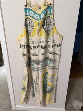 JG Printed overallsin Cream, Yellow & Teal